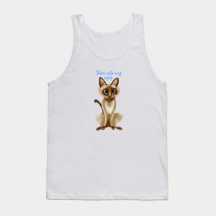 Stare into my eyes - Siamese Cat Tank Top